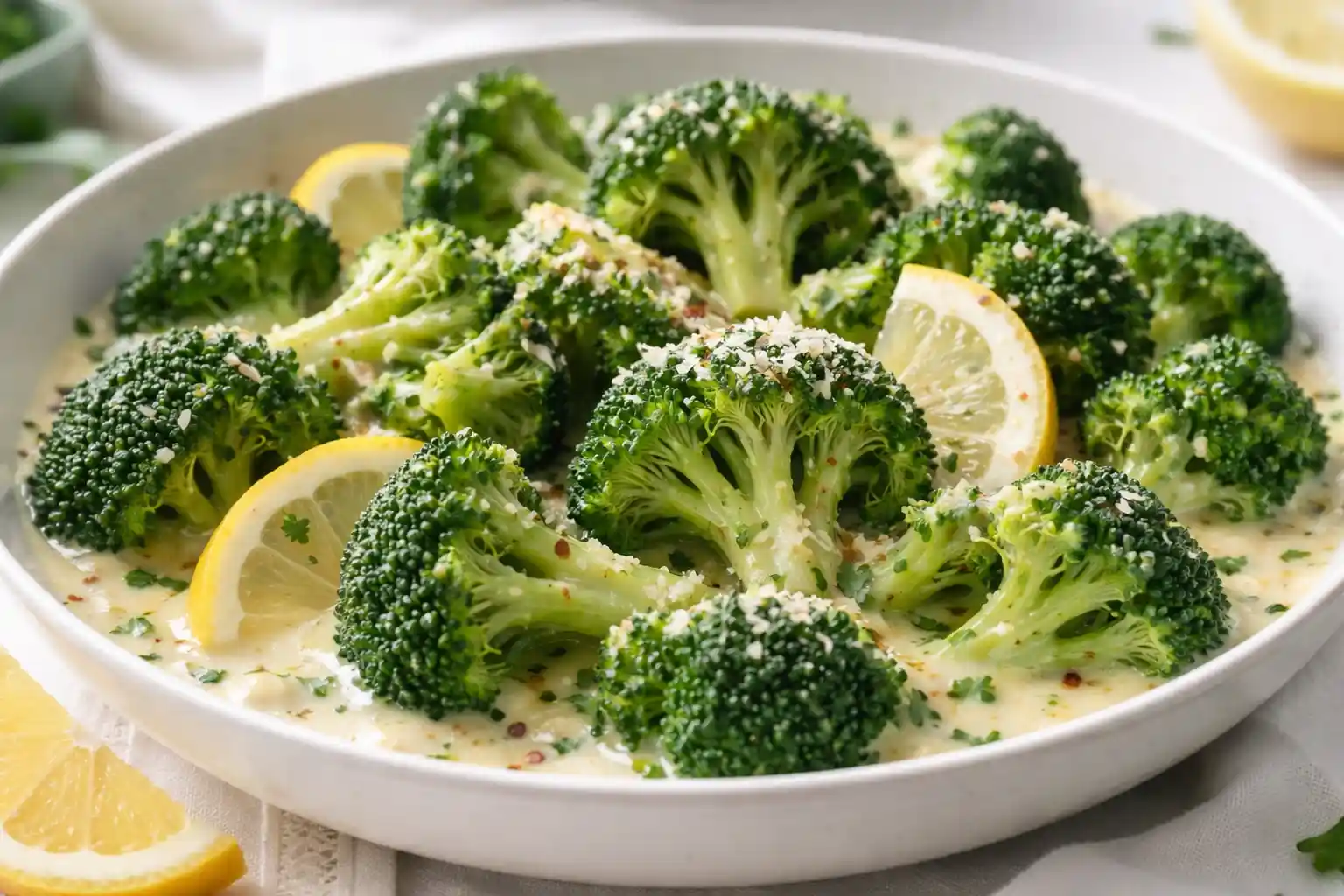 Lemon Butter Steamed Broccoli